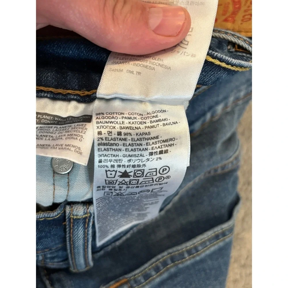 Levis 514 Straight Fit Mens Jeans W29 L30 Blue Denim Medium Wash Stretch 514